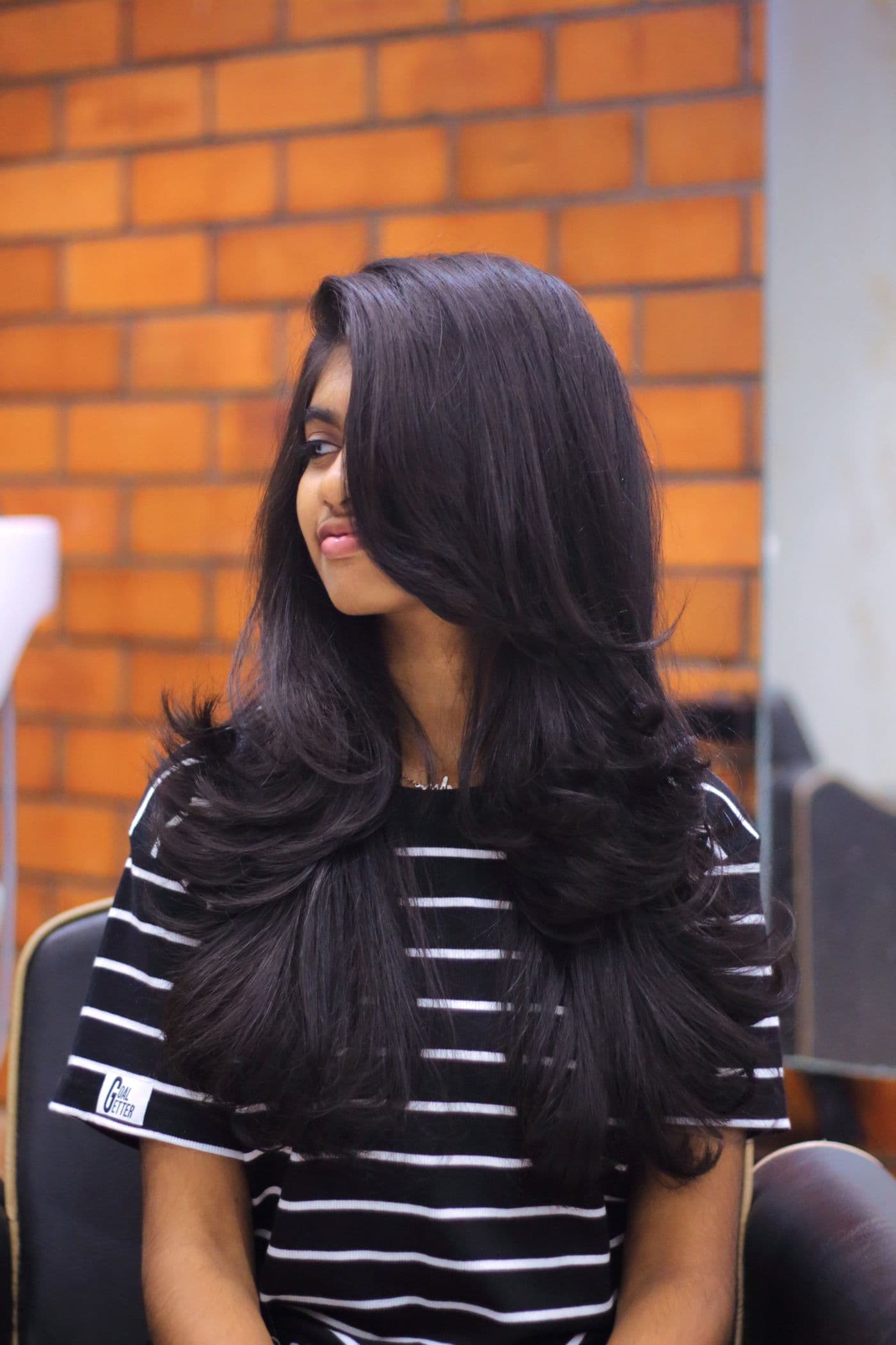 Cabello largo cortado en capas